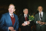 President Václav Havel with Jiří Suchý and Michal Ajvaz